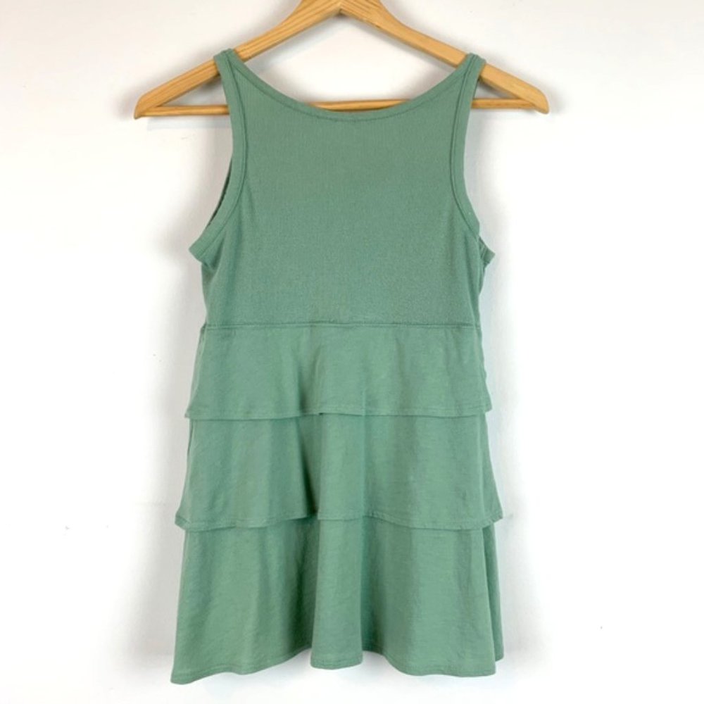 Old Navy‎ Teal Tiered Ruffle Tank Top Sz Small - Picture 2 of 5